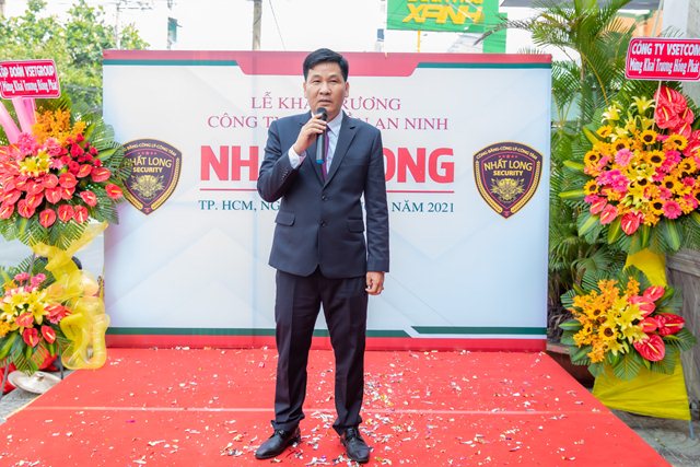 &amp;Ocirc;ng Trương Quang Khải &amp;ndash; Gi&amp;aacute;m đốc Điều h&amp;agrave;nh An ninh Nhất Long chia sẻ tại lễ khai trương