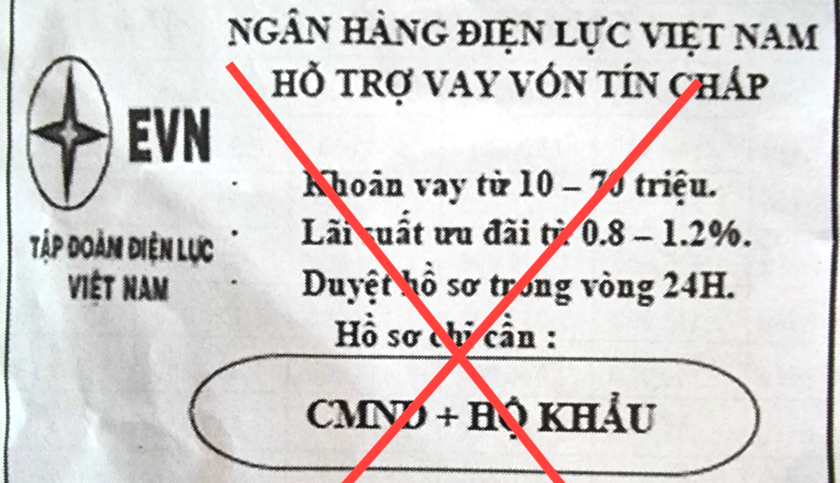 Tờ rơi đăng tải th&amp;ocirc;ng tin hỗ trợ vay t&amp;iacute;n chấp giả mạo