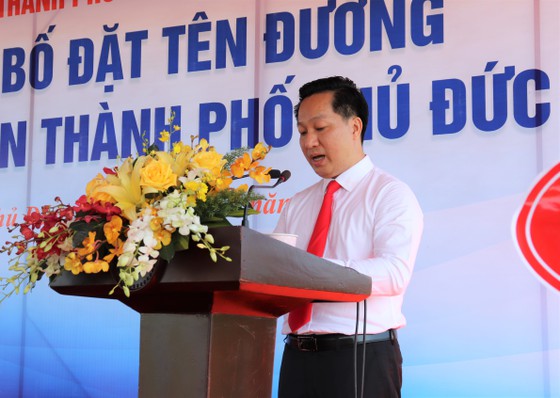 Đồng ch&amp;iacute; Ho&amp;agrave;ng T&amp;ugrave;ng &amp;ndash; Chủ tịch UBND TP Thủ Đức ph&amp;aacute;t biểu tại buổi lễ
