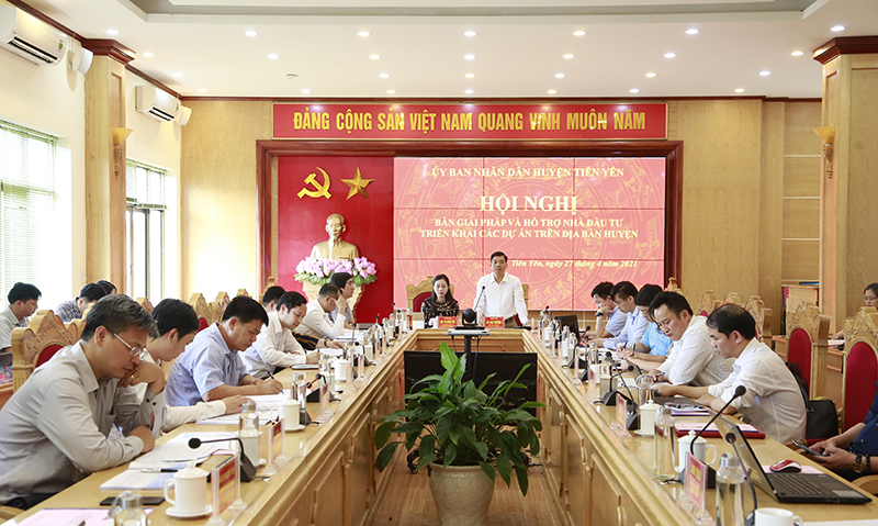 Hội nghị b&amp;agrave;n giải ph&amp;aacute;p hỗ trợ nh&amp;agrave; đầu tư triển khai dự &amp;aacute;n tr&amp;ecirc;n địa b&amp;agrave;n huyện Ti&amp;ecirc;n Y&amp;ecirc;n