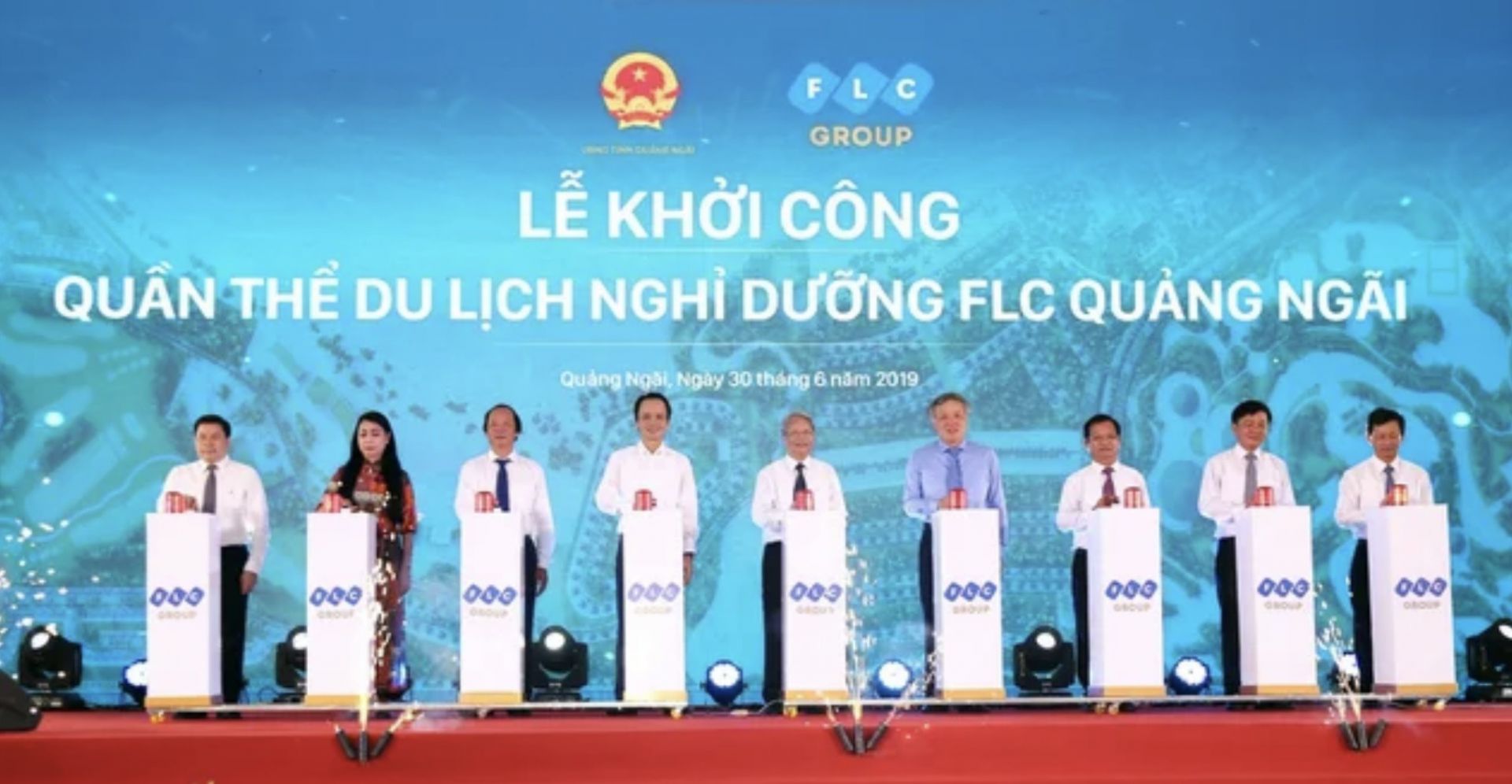 Trước đ&amp;oacute; v&amp;agrave;o th&amp;aacute;ng 6.2019 FLC đ&amp;atilde; tổ chức lễ khởi c&amp;ocirc;ng quần thể du lịch nghỉ dưỡng  Quảng Ng&amp;atilde;i với tổng diện t&amp;iacute;ch gần 4000 ha