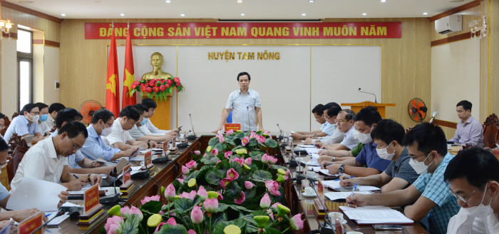 Ph&amp;oacute; Chủ tịch UBND tỉnh Ph&amp;uacute; Thọ- Nguyễn Thanh Hải ph&amp;aacute;t biểu tại buổi l&amp;agrave;m việc