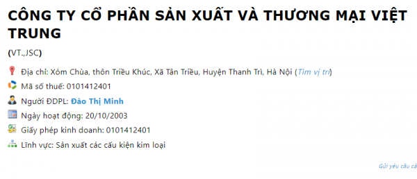 Cưỡng chế thuế của Công ty CP Sản xuất và thương mại Việt Trung