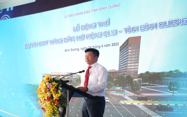 &amp;Ocirc;ng Nguyễn Thanh T&amp;acirc;m &amp;ndash; Chủ tịch UBND TP Thuận An ph&amp;aacute;t biểu tại buổi lễ