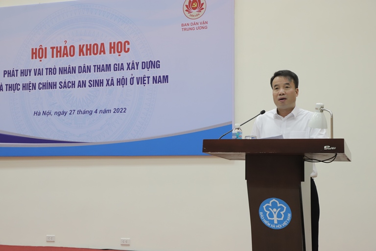 Nguyễn Thế Mạnh - B&amp;iacute; thư Ban C&amp;aacute;n sự Đảng, Tổng Gi&amp;aacute;m đốc BHXH Việt Nam ph&amp;aacute;t biểu khai mạc Hội thảo.