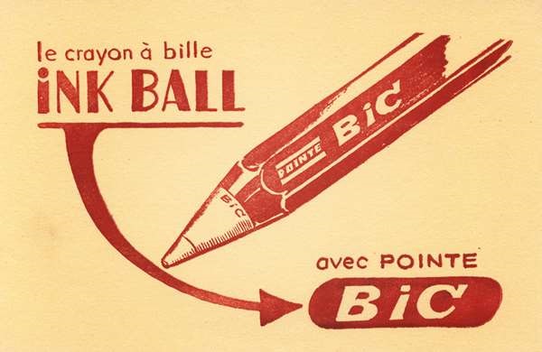 Quảng c&amp;aacute;o chiếc b&amp;uacute;t &amp;ldquo;Bic Cristal&amp;rdquo; năm 1950. Ảnh: speedymarquee.com