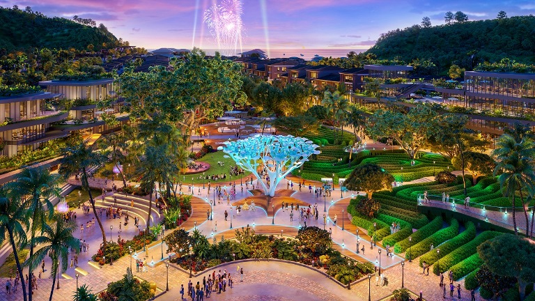 C&amp;ocirc;ng vi&amp;ecirc;n chủ đề s&amp;aacute;ng tạo đa trải nghiệm mang tinh thần Hawaii sắp xuất hiện tại B&amp;atilde;i Sao, Ph&amp;uacute; Quốc. Ảnh phối cảnh minh họa Sun Property