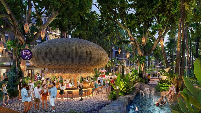 Kh&amp;ocirc;ng gian đậm chất resort của tổ hợp. Ảnh phối cảnh minh họa Sun Property