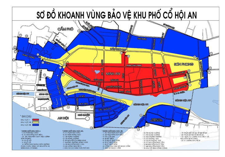 Khu vực 1 v&amp;ugrave;ng khoanh đỏ l&amp;agrave; nơi kh&amp;aacute;ch mua v&amp;eacute; để v&amp;agrave;o tham quan - Ảnh: Di sản văn h&amp;oacute;a Hội An.