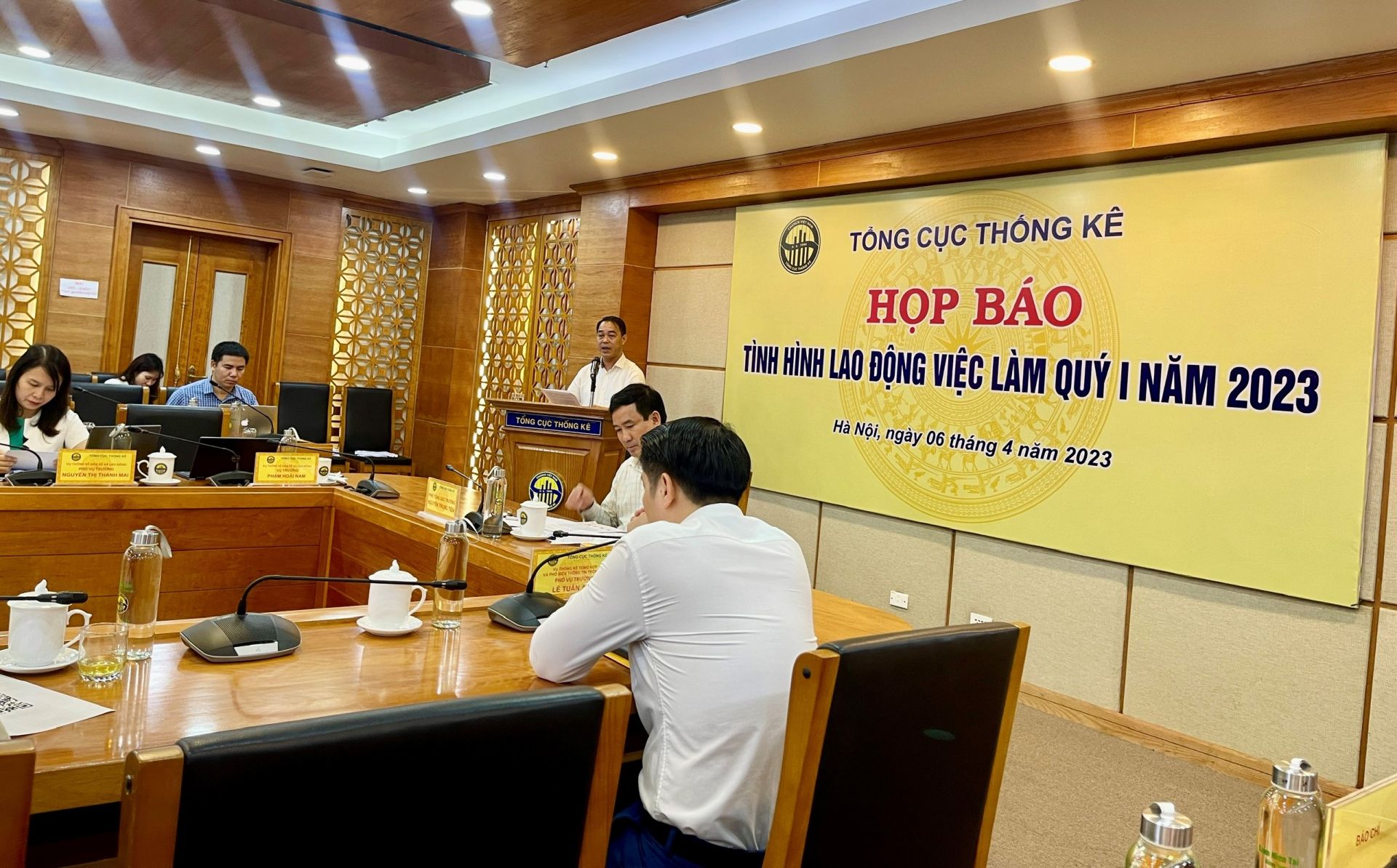 &amp;Ocirc;ng Phạm Ho&amp;agrave;i Nam, Vụ trưởng Vụ Thống k&amp;ecirc; D&amp;acirc;n số v&amp;agrave; Lao động th&amp;ocirc;ng tin về t&amp;igrave;nh h&amp;igrave;nh lao động, việc l&amp;agrave;m qu&amp;yacute; I/2023.