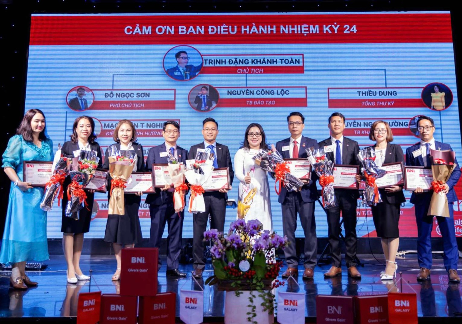 Ban tổ chức cảm ơn ban điều h&amp;agrave;nh nhiệm kỳ 24