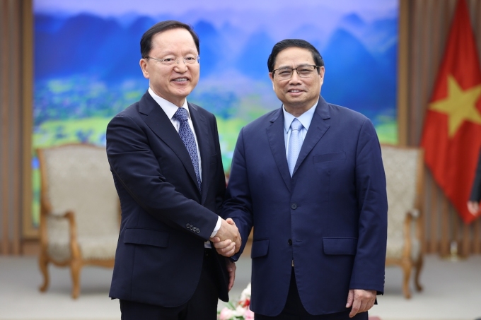 Thủ tướng Phạm Minh Ch&amp;iacute;nh tiếp &amp;ocirc;ng Park Hark Kyu, Tổng gi&amp;aacute;m đốc phụ tr&amp;aacute;ch t&amp;agrave;i ch&amp;iacute;nh của Tập đo&amp;agrave;n Samsung