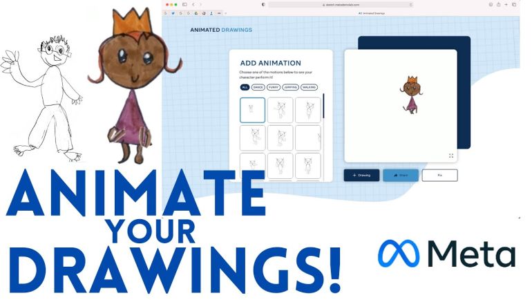 Animated Drawing - dự &amp;aacute;n AI của Meta.