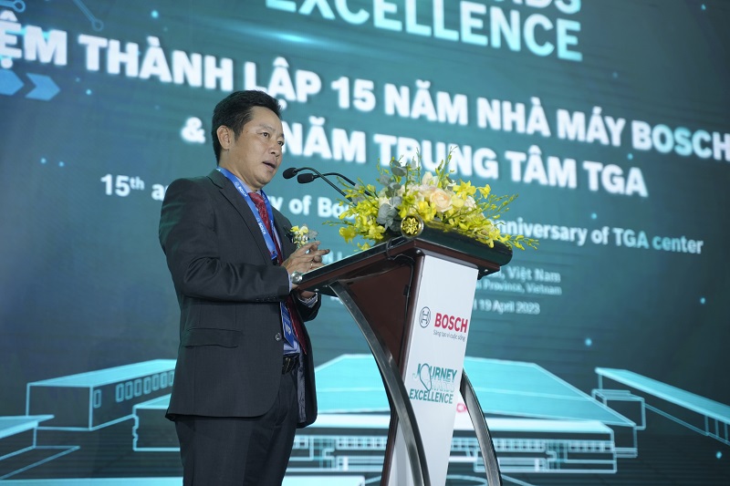 Thạc sĩ Nguyễn Kh&amp;aacute;nh Cường - Hiệu trường Trường CĐ C&amp;ocirc;ng nghệ Quốc tế Lilama 2 chia sẻ tại lễ kỷ niệm 10 năm của TGA