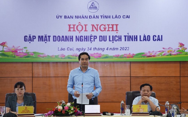 Đồng ch&amp;iacute; Trịnh Xu&amp;acirc;n Trường - Chủ tịch UBND tỉnh L&amp;agrave;o Cai ph&amp;aacute;t biểu tại Hội nghị.