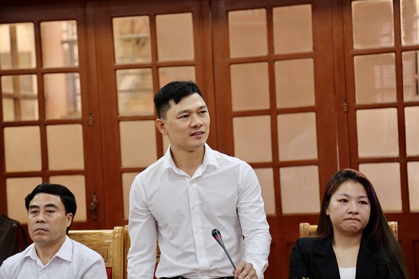 &amp;Ocirc;ng Nguyễn Văn Th&amp;agrave;nh, Chủ tịch Hiệp hội Doanh nghiệp th&amp;agrave;nh phố Thanh Ho&amp;aacute; ph&amp;aacute;t biểu