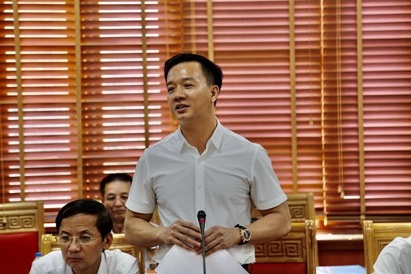 Chủ tịch Hội Doanh nh&amp;acirc;n trẻ tỉnh Thanh H&amp;oacute;a Nguyễn Xu&amp;acirc;n Hưng tham luận tại buổi tọa đ&amp;agrave;m