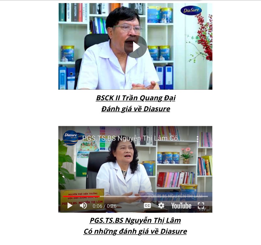 Doanh nghiệp sử dụng nhiều video cắt gh&amp;eacute;p để quảng c&amp;aacute;o sữa diasure nhằm đ&amp;aacute;nh v&amp;agrave;o l&amp;ograve;ng tin của người ti&amp;ecirc;u d&amp;ugrave;ng