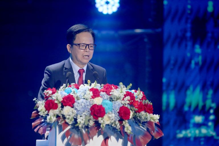 Chủ tịch HĐQT BSR Nguyễn Văn Hội ph&amp;aacute;t biểu tại buổi lễ khai mạc