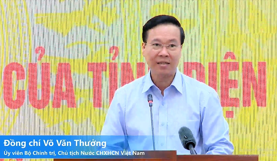 Chủ tịch nước V&amp;otilde; Văn Thưởng ph&amp;aacute;t biểu tại Lễ ph&amp;aacute;t động