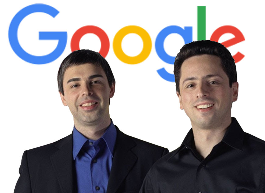 Larry Page (tr&amp;aacute;i) v&amp;agrave; Sergey Brin, 2 nh&amp;agrave; đồng s&amp;aacute;ng lập Google