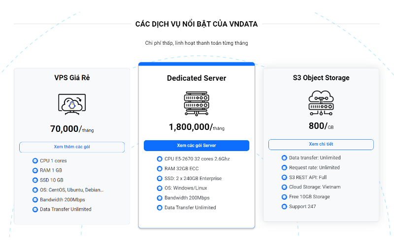 VNDATA (C&amp;ocirc;ng ty Cổ phần C&amp;ocirc;ng nghệ Lưu trữ Việt) được th&amp;agrave;nh lập từ năm 2017, với hơn 6 năm kinh nghiệm trong ng&amp;agrave;nh cung cấp dịch vụ Trung t&amp;acirc;m dữ liệu, đang dẫn đầu cuộc đua về cung ứng Cloud ở Việt Nam.