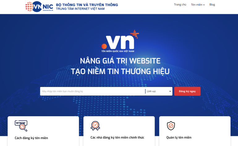 Website đăng k&amp;yacute; t&amp;ecirc;n miền