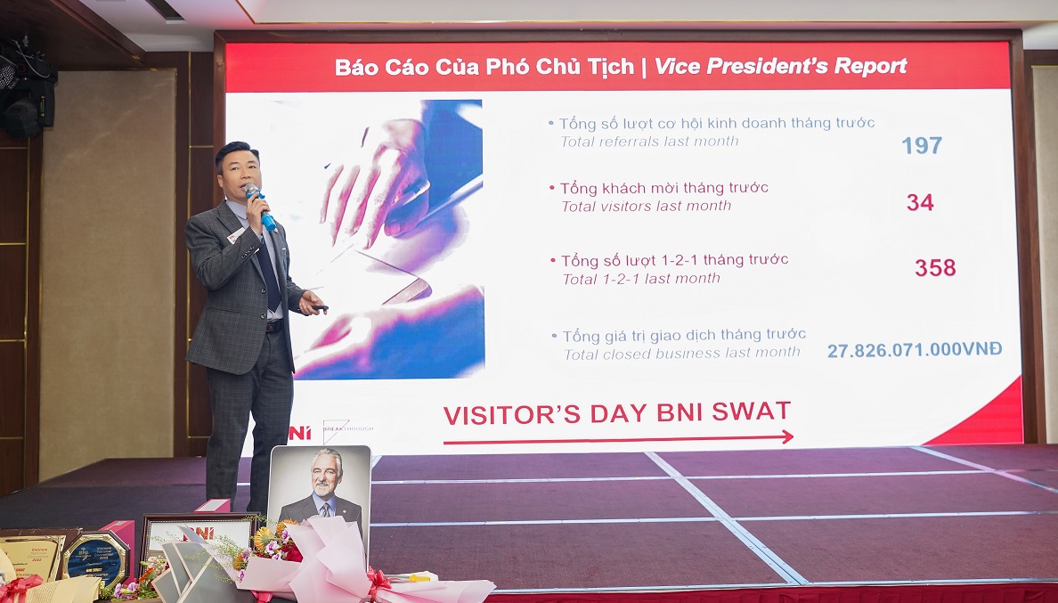 L&amp;atilde;nh đạo BNI Swat Chapter b&amp;aacute;o c&amp;aacute;o về hoạt động th&amp;aacute;ng