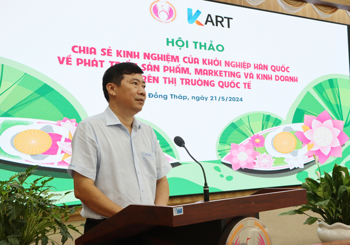 Chủ tịch Ủy ban nh&amp;acirc;n d&amp;acirc;n tỉnh Phạm Thiện Nghĩa cảm ơn &amp;ocirc;ng &amp;ocirc;ng Yun Dae Sik v&amp;agrave; mong muốn c&amp;aacute;c doanh nghiệp khởi nghiệp của Đồng Th&amp;aacute;p mạnh dạn trao đổi những vấn đề quan t&amp;acirc;m
