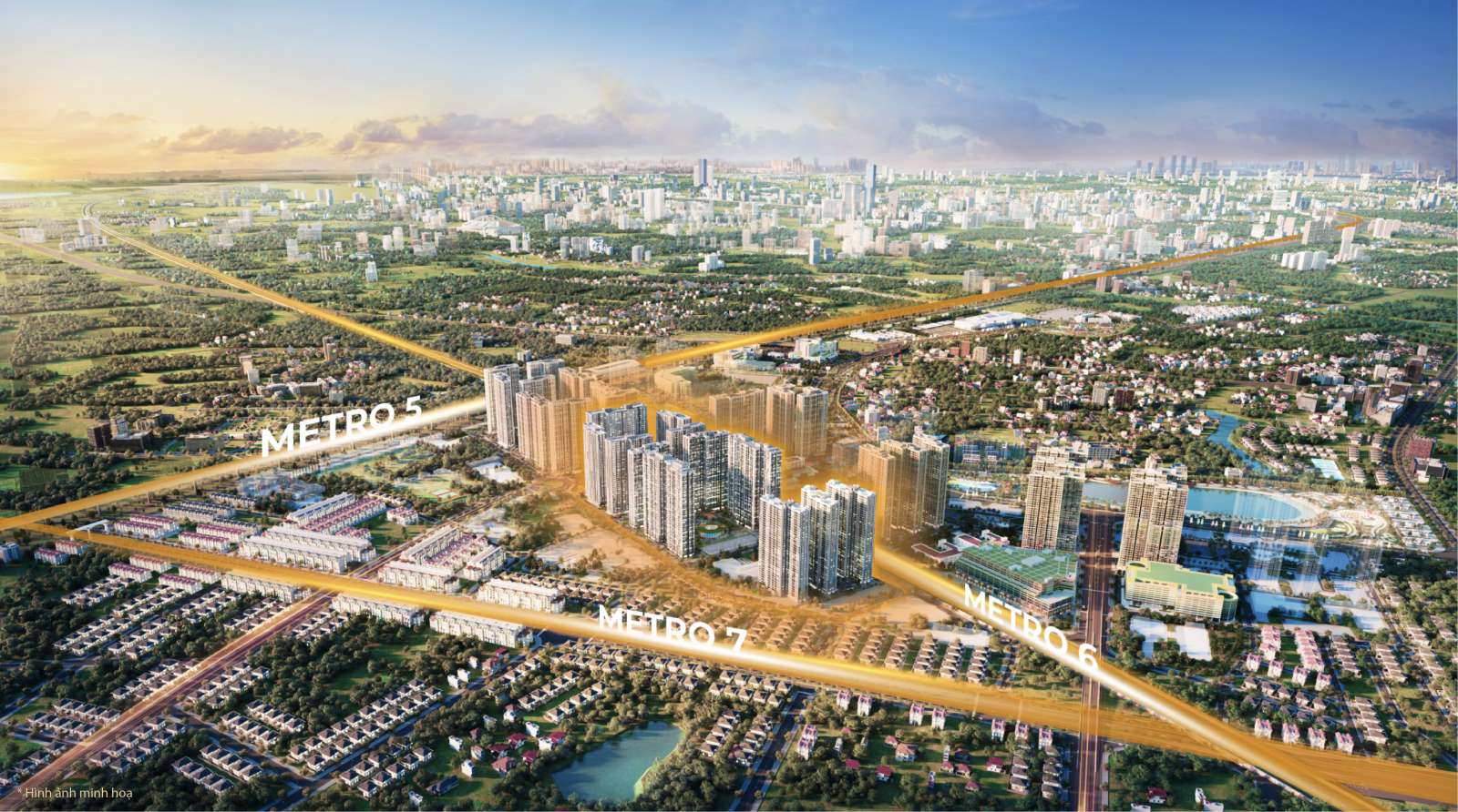 The Metrones sở hữu vị tr&amp;iacute; đắc địa nằm giữa tam gi&amp;aacute;c v&amp;agrave;ng 3 tuyến metro trọng yếu số 5 &amp;ndash; 6 &amp;ndash; 7 (h&amp;igrave;nh ảnh minh hoạ)