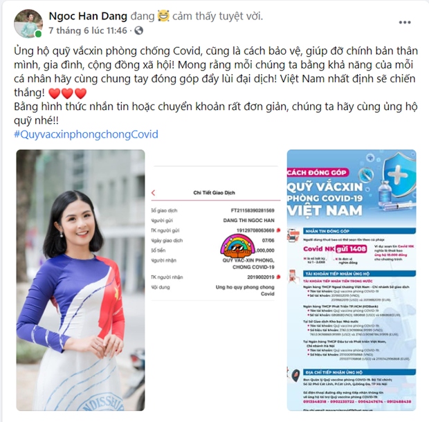 Nhiều nghệ sĩ đ&amp;atilde; k&amp;ecirc;u gọi mọi người ủng hộ Quỹ Vaccine ph&amp;ograve;ng chống Covid-19 của Ch&amp;iacute;nh phủ.&amp;nbsp;