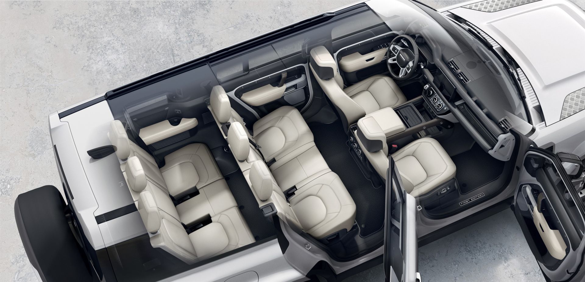 Defender 130 c&amp;oacute; 8 ghế ngồi với cầu h&amp;igrave;nh 2:3:3