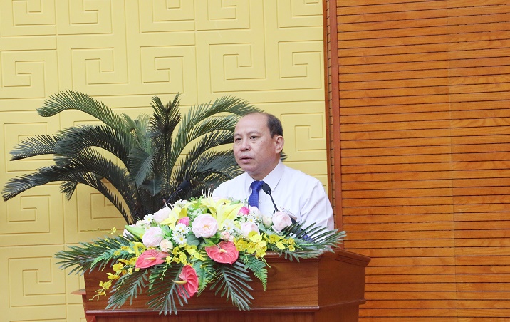 Ph&amp;oacute; B&amp;iacute; thư TT Tỉnh ủy, Chủ tịch HĐND tỉnh H&amp;ograve;a B&amp;igrave;nh B&amp;ugrave;i Đức Hinh kết luận hội nghị