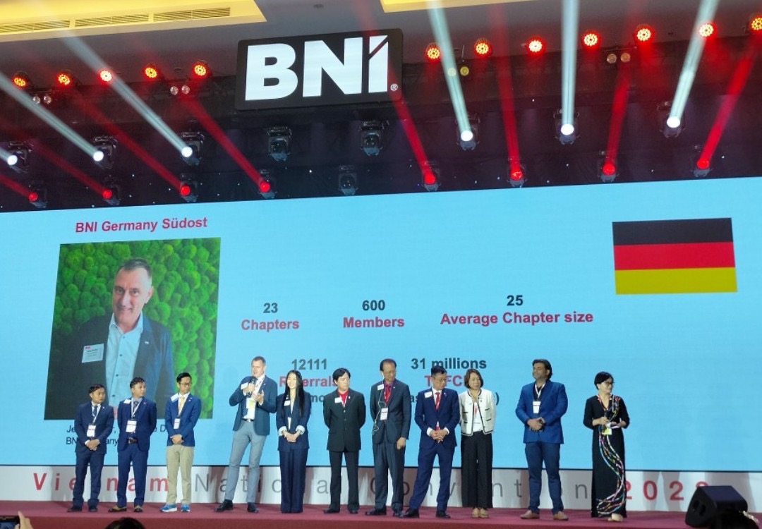 C&amp;aacute;c đối t&amp;aacute;c BNI đến từ nhiều quốc gia tr&amp;ecirc;n thế giới về tham dự Hội Ngộ Đỉnh Cao 2023 tại Việt Nam