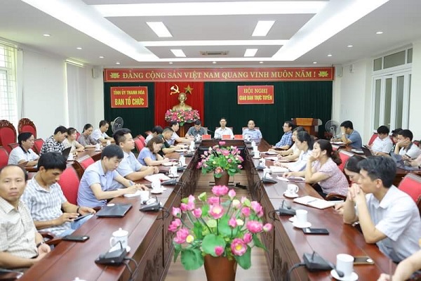 Điểm cầu Hội nghị tại Ban Tổ chức Tỉnh ủy Thanh H&amp;oacute;a.