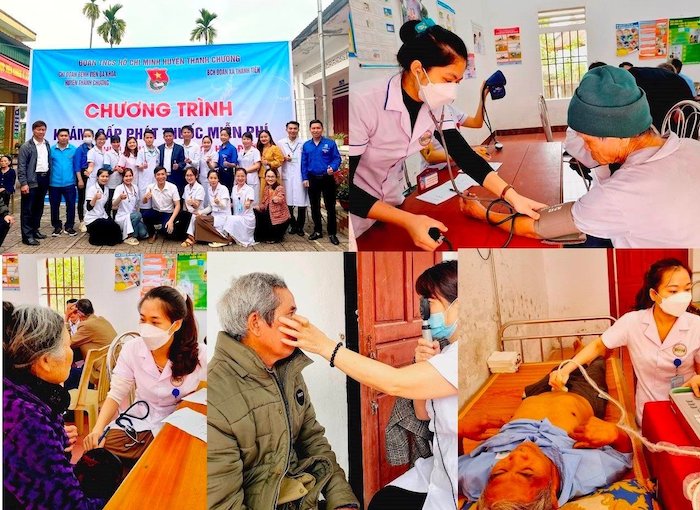 Bệnh viện đa khoa huyện Thanh Chương tổ chức kh&amp;aacute;m v&amp;agrave; cấp thuốc miễn ph&amp;iacute; cho người cao tuổi tại x&amp;atilde; Thanh Ti&amp;ecirc;n.