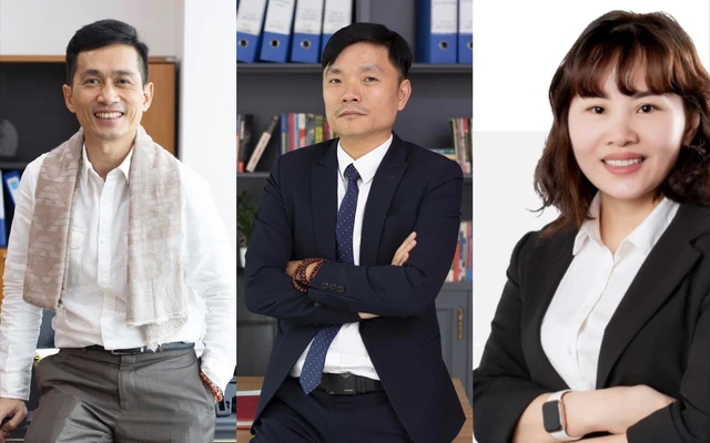 Từ tr&amp;aacute;i qua: &amp;Ocirc;ng Nguyễn Đỗ Lăng - Tổng Gi&amp;aacute;m đốc APS; &amp;ocirc;ng Phạm Duy Hưng, Chủ tịch HĐQT CK APEC; b&amp;agrave; Nguyễn Thị Thanh, kế to&amp;aacute;n trưởng APS ki&amp;ecirc;m Chủ tịch HĐQT API
