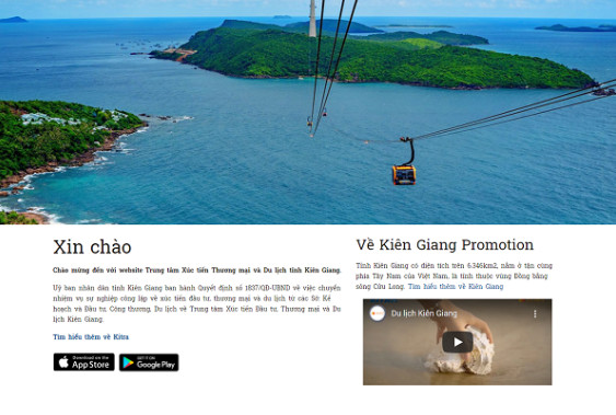 Giao diện trang thương mại điện tử (kiengiangpromotion.vn) được Trung t&amp;acirc;m ph&amp;aacute;t triển nhằm kết nối doanh nghiệp v&amp;agrave; kh&amp;aacute;ch h&amp;agrave;ng, t&amp;igrave;m đầu ra cho sản phẩm