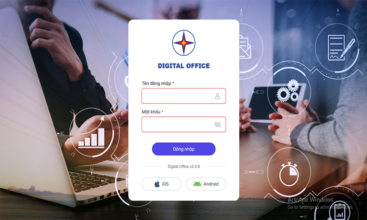 Giao diện D-Office tr&amp;ecirc;n nền tảng Website