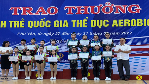 Bình Dương xếp nhất cụm Đông Nam Bộ tại Giải vô địch trẻ quốc gia thể dục Aerobic năm 2022