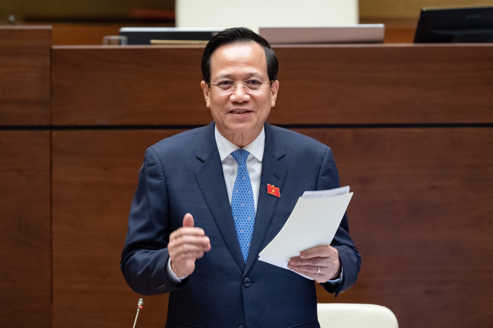 Bộ trưởng Bộ Lao động, Thương binh v&amp;agrave; X&amp;atilde; hội Đào Ngọc Dung. Ảnh: Quochoi.vn.