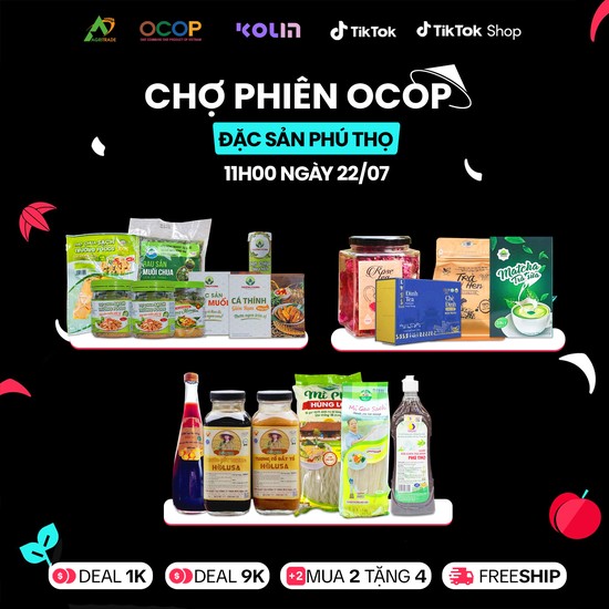 Hơn 40 sản phẩm OCOP của tỉnh Ph&amp;uacute; Thọ được b&amp;aacute;n h&amp;agrave;ng tr&amp;ecirc;n nền tảng TikTok