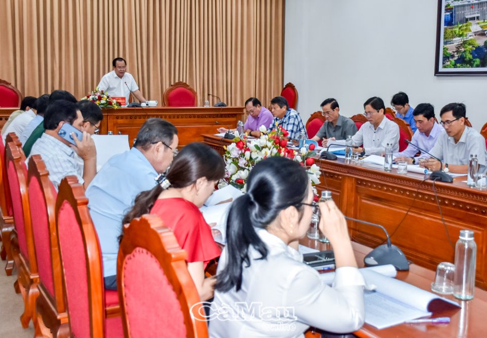 &amp;Ocirc;ng Nguyễn Minh Lu&amp;acirc;n, Ph&amp;oacute; chủ tịch UBND tỉnh, Chủ tịch Hội đồng tư vấn đặt t&amp;ecirc;n, đổi t&amp;ecirc;n đường v&amp;agrave; c&amp;ocirc;ng tr&amp;igrave;nh c&amp;ocirc;ng cộng tỉnh C&amp;agrave; Mau, chủ tr&amp;igrave; cuộc họp đặt t&amp;ecirc;n đường.