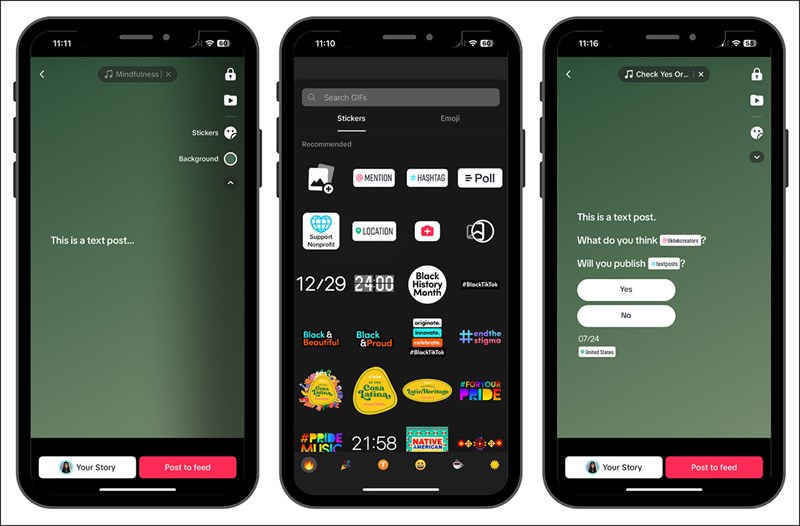 Ngo&amp;agrave;i tạo b&amp;agrave;i viết, người d&amp;ugrave;ng TikTok cũng c&amp;oacute; thể t&amp;ugrave;y chỉnh nội dung của m&amp;igrave;nh bằng c&amp;aacute;ch th&amp;ecirc;m &amp;acirc;m thanh, th&amp;ecirc;m địa điểm