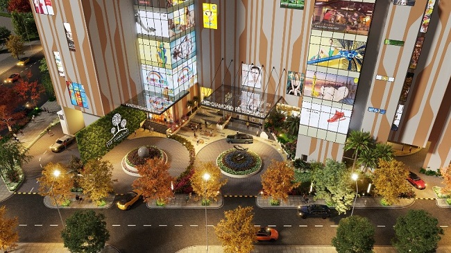 Lối v&amp;agrave;o sảnh cư d&amp;acirc;n tại tổ hợp The Diamond Residence
