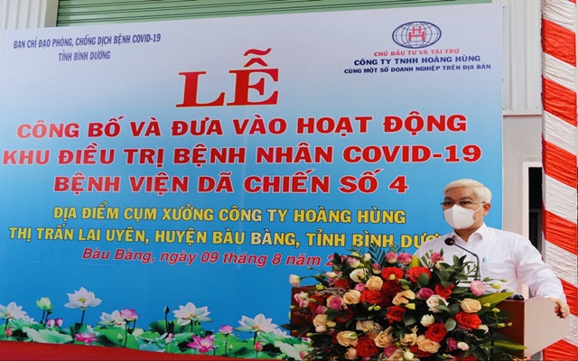 &amp;Ocirc;ng Nguyễn Văn Lợi ph&amp;aacute;t biểu chỉ đạo tại buổi lễ c&amp;ocirc;ng bố v&amp;agrave; đưa v&amp;agrave;o hoạt động Bệnh viện D&amp;atilde; chiến số 4 tại B&amp;agrave;u B&amp;agrave;ng s&amp;aacute;ng 9-8.