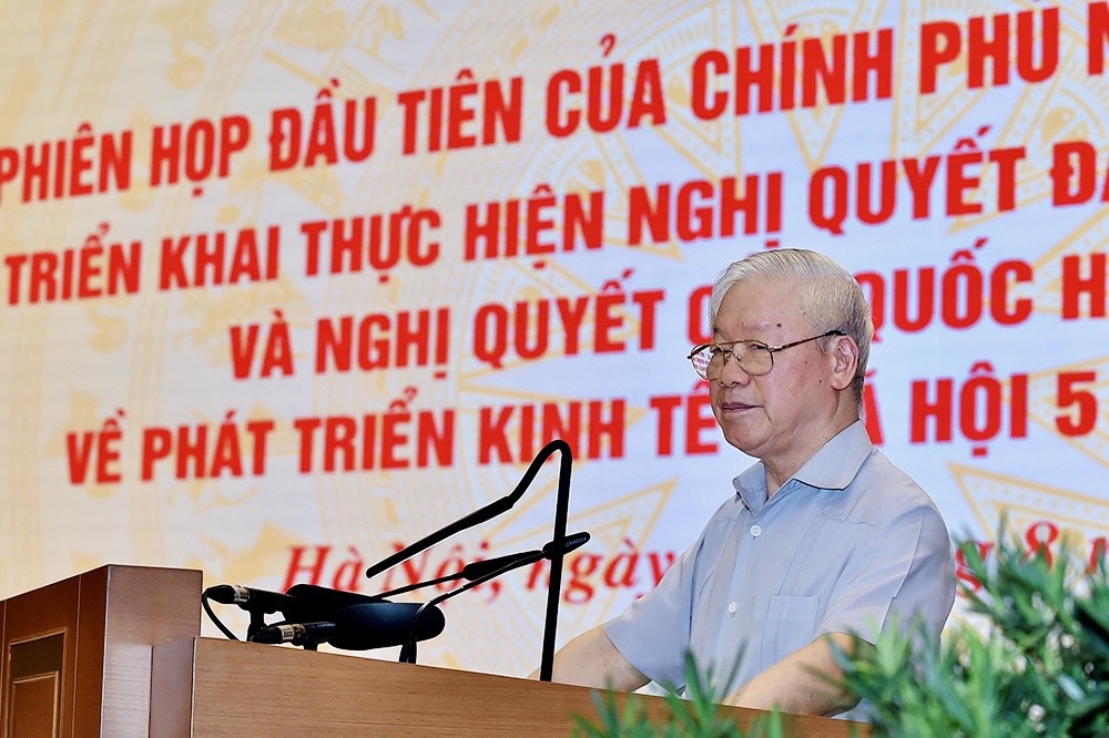 Tổng B&amp;iacute; thư Nguyễn Ph&amp;uacute; Trọng ph&amp;aacute;t biểu chỉ đạo tại phi&amp;ecirc;n họp.