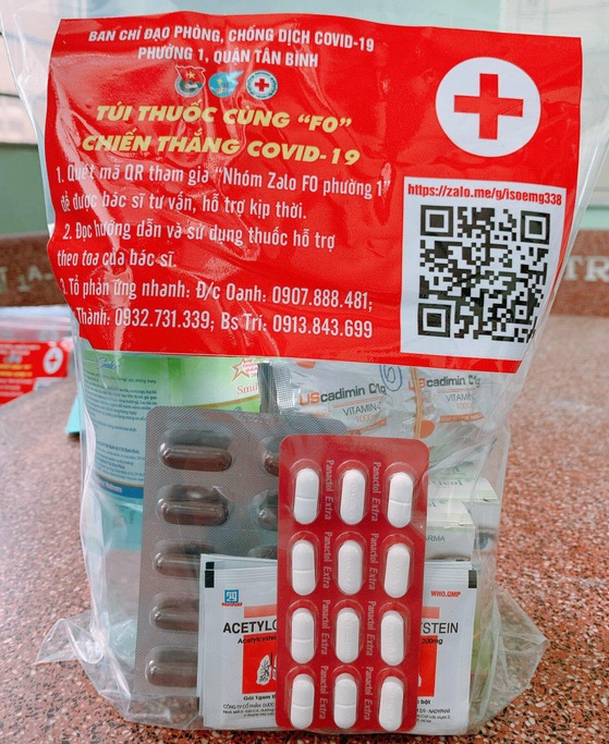 Túi thuốc cùng F0 chiến thắng Covid-19 của phường 1, quận Tân Bình Túi thuốc cùng F0 chiến thắng Covid-19 của phường 1, quận Tân Bình