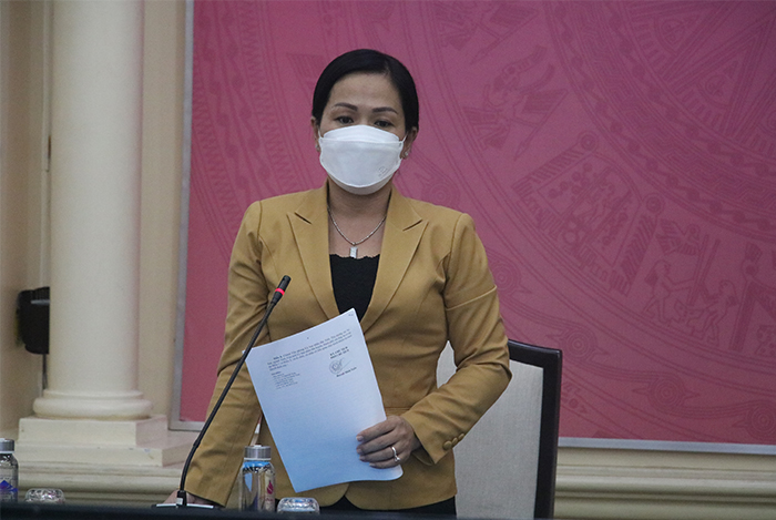 B&amp;agrave; V&amp;otilde; Phương Thuỷ - Ph&amp;oacute; Gi&amp;aacute;m đốc Sở C&amp;ocirc;ng Thương b&amp;aacute;o c&amp;aacute;o kết quả ti&amp;ecirc;u thụ n&amp;ocirc;ng sản