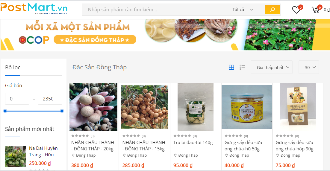 Đăc sản của Đồng Th&amp;aacute;p tr&amp;ecirc;n S&amp;agrave;n TMĐT Postmart.vn. (Ảnh: PL.)
